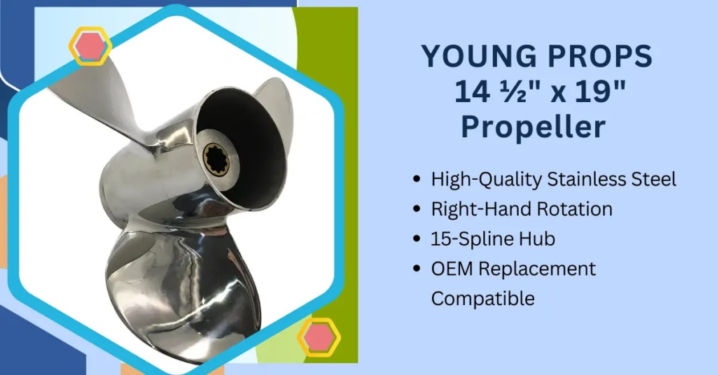 3. YOUNG PROPS 14 ½" x 19" Stainless Steel 3-Blade RH Propeller  