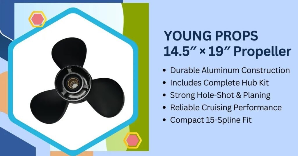 3. YOUNG PROPS 14.5″ × 19″ Aluminum Propeller