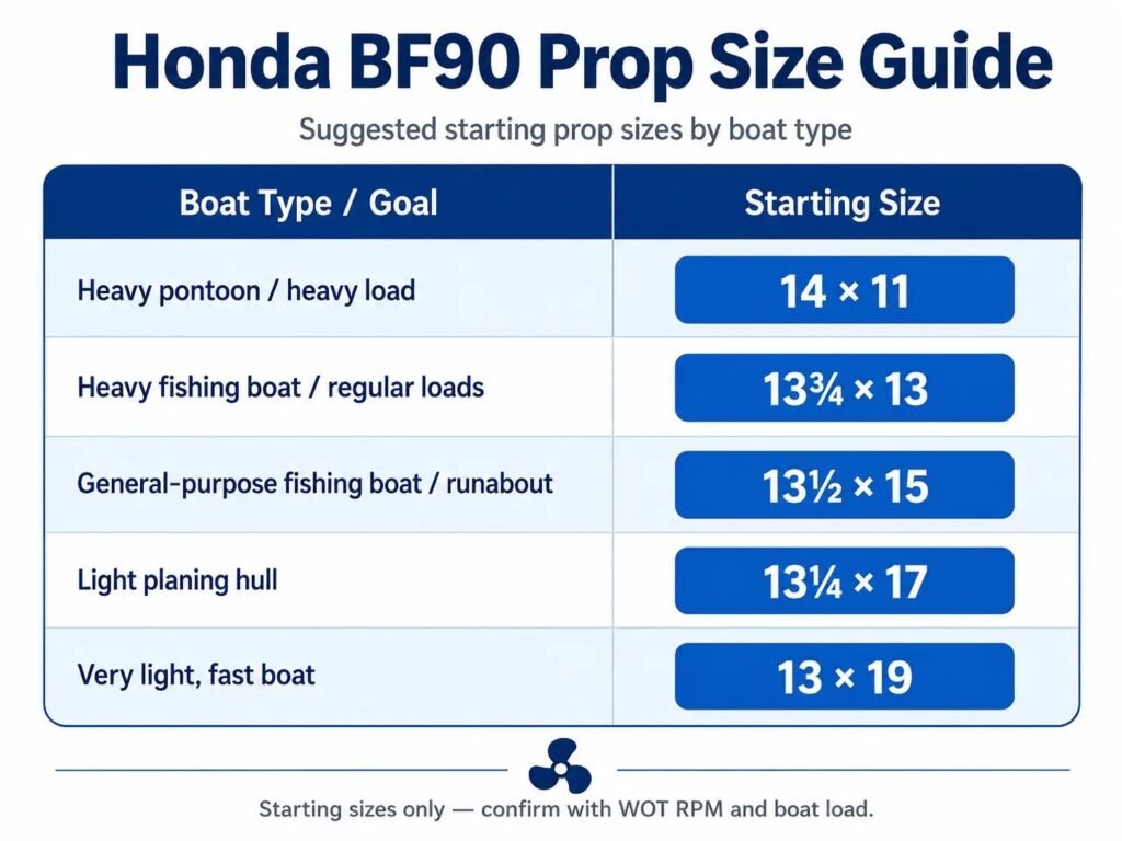 What Prop Size Fits a Honda 90?